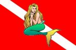 Mermaid dive flag